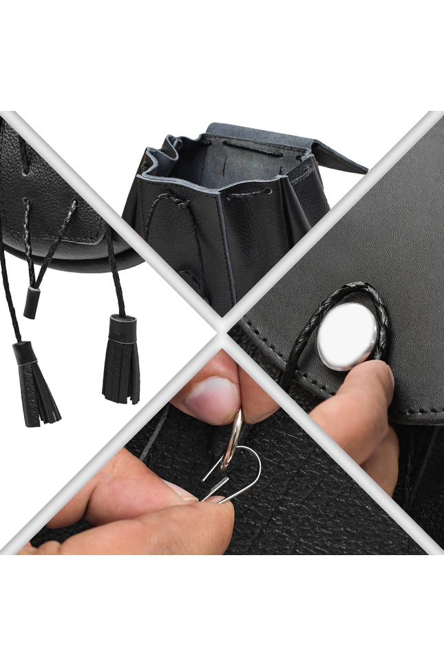 Rob Roy Leather Sporran | Black