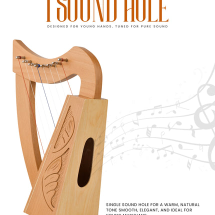 Mini Celtic Harp 8 String | Portable Celtic Instrument for Beginners & Professionals