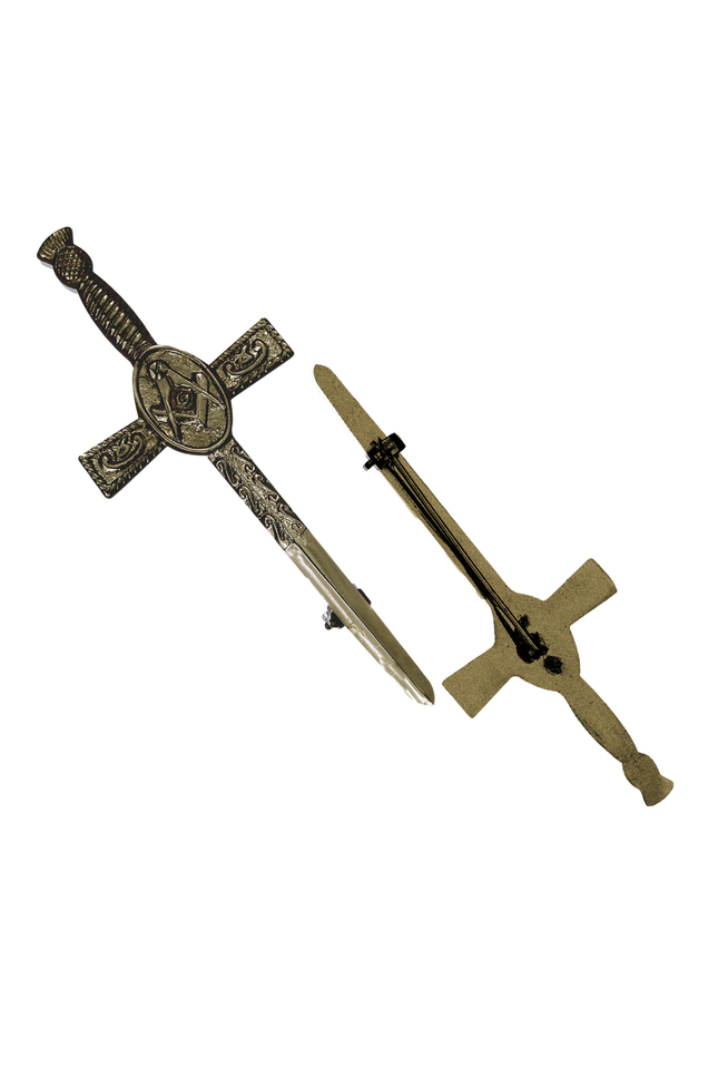 Antique Kilt Pin with a detailed Masonic Thistle design, perfect for adding elegance to your kilt outfit.
