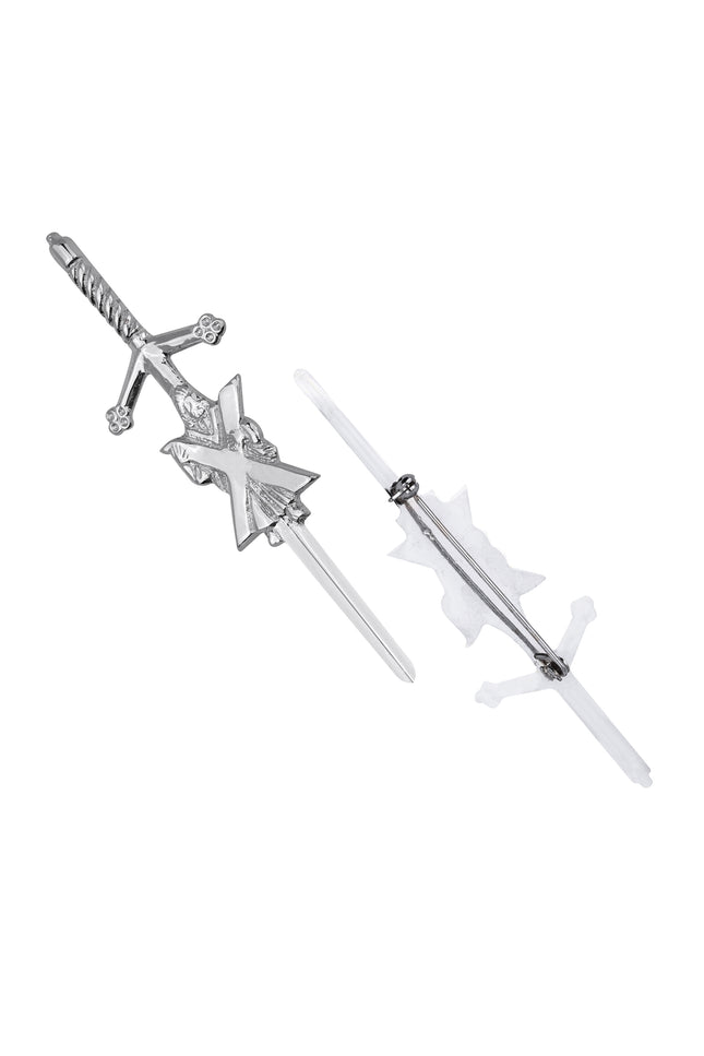 Chrome Saint Andrew kilt pin with Saint Andrew's Cross design