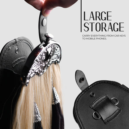 Full Dress Horse Hair Sporran with black horse hair tassels - Traditional Scottish formal accessory