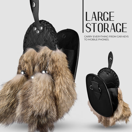 Coyote fur Sporran Leather Cantle