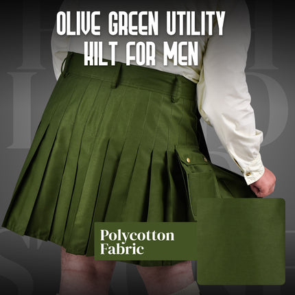 Phantom Modern Olive Green Utility Kilt