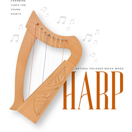 Mini Celtic Harp 8 String | Portable Celtic Instrument for Beginners & Professionals