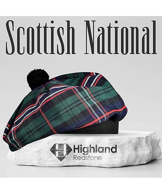 Tam O'Shanter Hat with Pompom | Scottish National Tartan