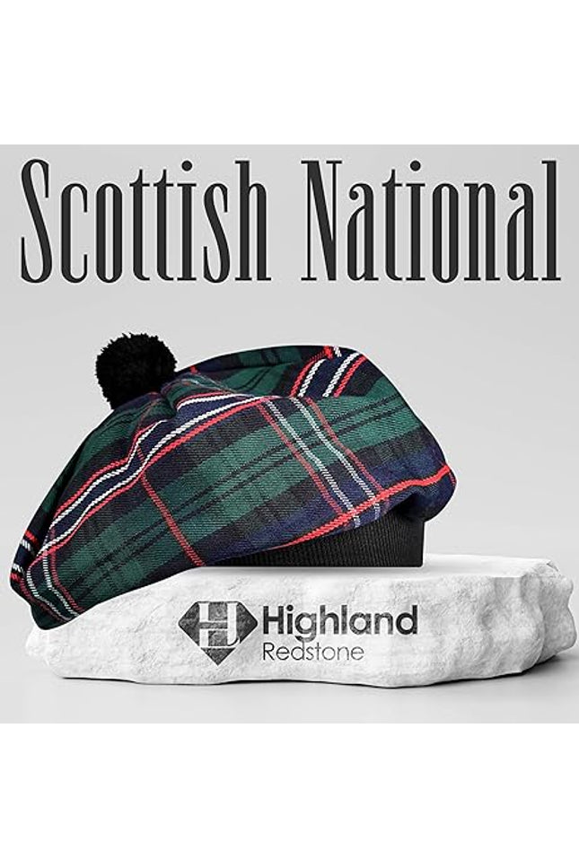 Tam O'Shanter Hat with Pompom | Scottish National Tartan
