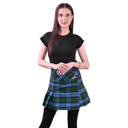 Women's Tartan Billie Skirt in Ancient Campbell Tartan