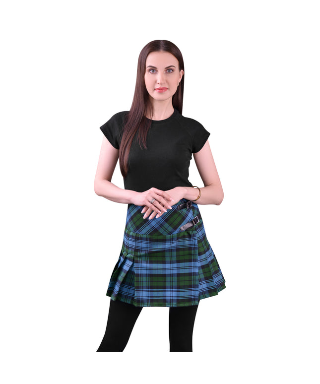 Women's Tartan Billie Skirt in Ancient Campbell Tartan
