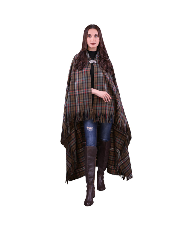 Women Tartan Cloak - Scottish National Weathered