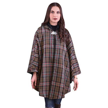 Women’s Cape in Scottish National Weathered Tartan