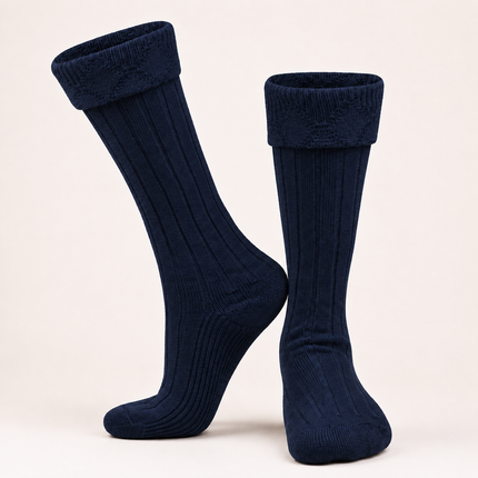 Comfortable Wool Blend Blue Kilt Hose | High-Quality Kilt Socks