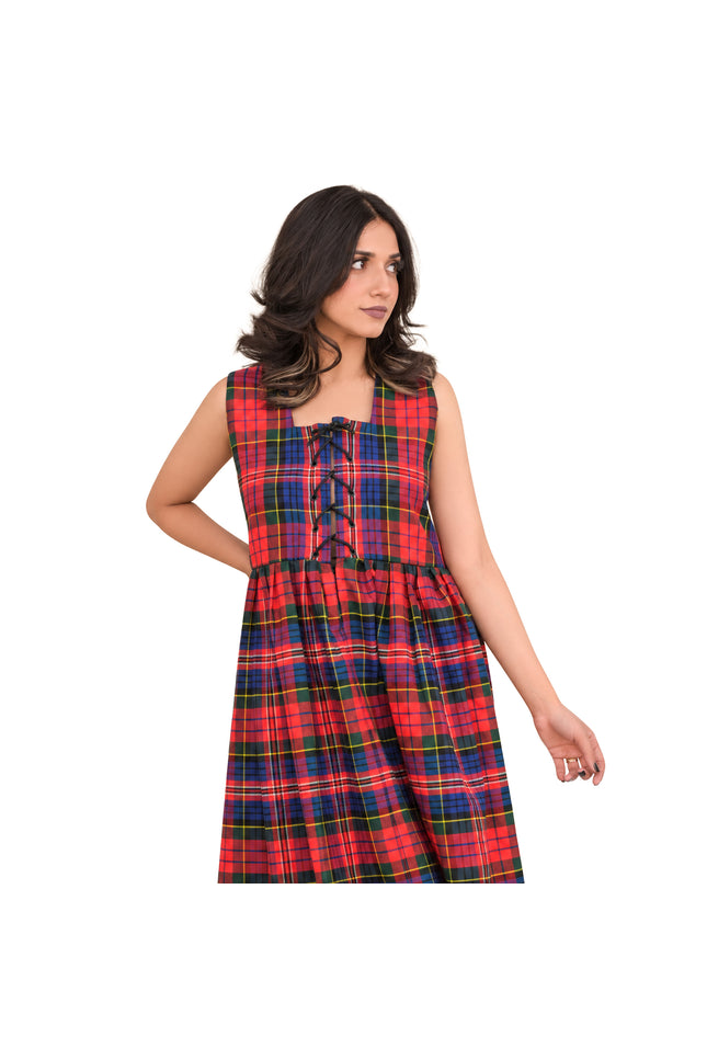 Traje escocés de las Tierras Altas para mujer - Vestido largo de tartán | Macpherson Rojo