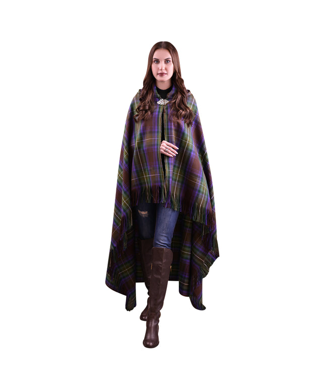P.V. Tartan Cloak - Traditional Scottish Cloak with Fringes