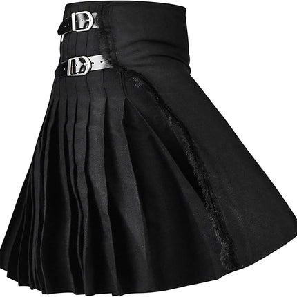 Acrylic Kilt | 16oz Plain Black Tartan Kilt