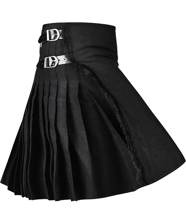 Acrylic Kilt | 16oz Plain Black Tartan Kilt