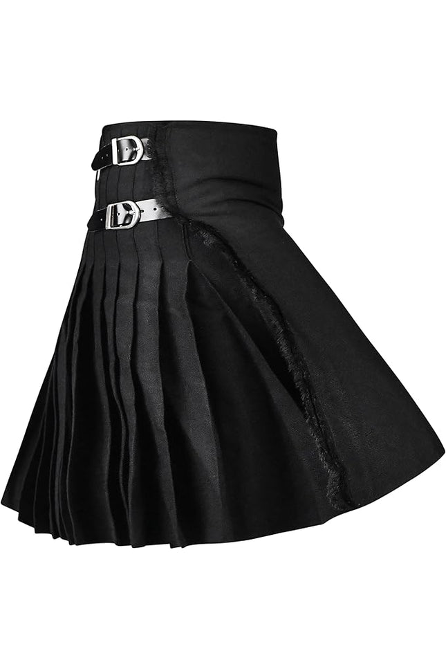 Acrylic Kilt | 16oz Plain Black Tartan Kilt | Big & Tall
