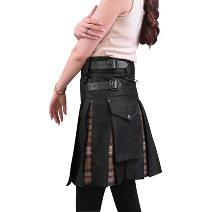 Women's Hybrid Utility Kilt in Scottish National Weathered Tartan
