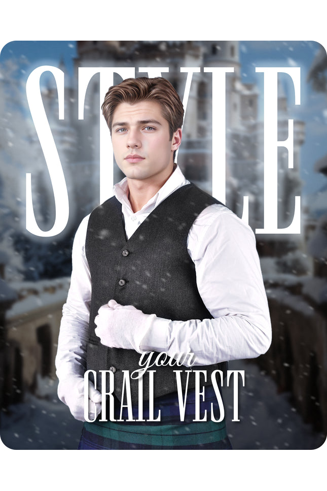 Black Crail Jacket & Vest  -  Italian Tweed Wool | Scottish Formalwear