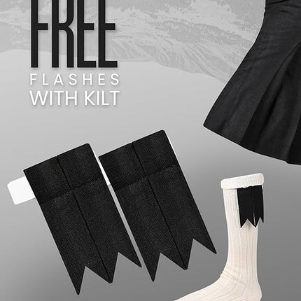Acrylic Kilt | 16oz Plain Black Tartan Kilt | Big & Tall
