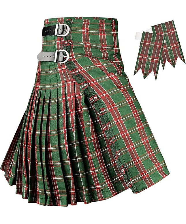Kilt for Men I Welsh National Tartan Kilt Polyviscose 8 Yard Traditional Men Kilt