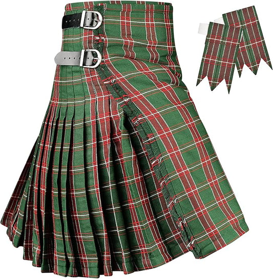 Kilt for Men I Welsh National Tartan Kilt Polyviscose 8 Yard Traditional Men Kilt