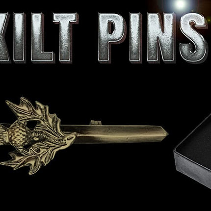 Antique Kilt Pin with a detailed thistle design, perfect for adding elegance to your kilt outfit.