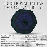 Tam O_Shanter Hat with Pompom (Black Watch)