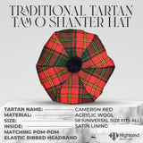 Tam O_Shanter Hat with Pompom (Cameron Red)