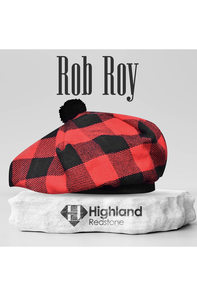 Tam O'Shanter Hat with Pompom in Rob Roy Tartan