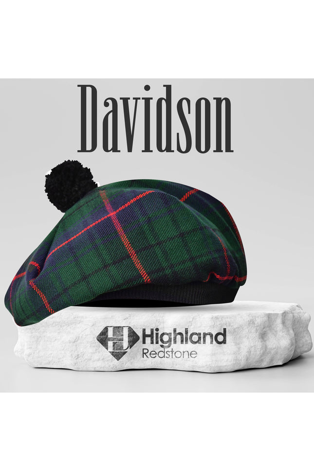 Tam O'Shanter Hat with Pompom in Davidson Tartan