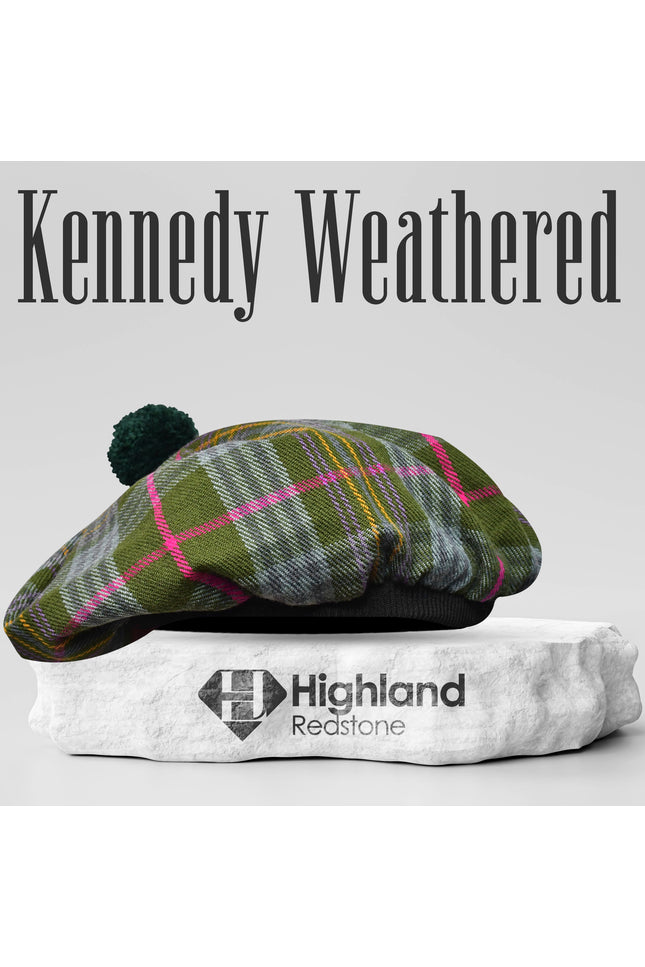 Tam O'Shanter Hat with Pompom in Kennedy Weathered Tartan