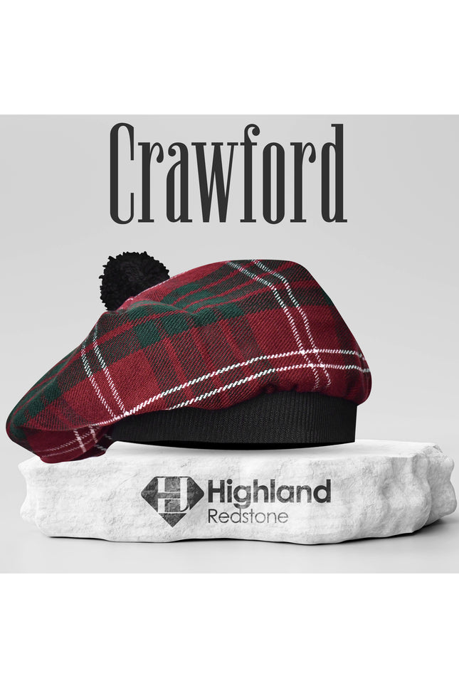 Tam O'Shanter Hat with Pompom in Crawford Tartan