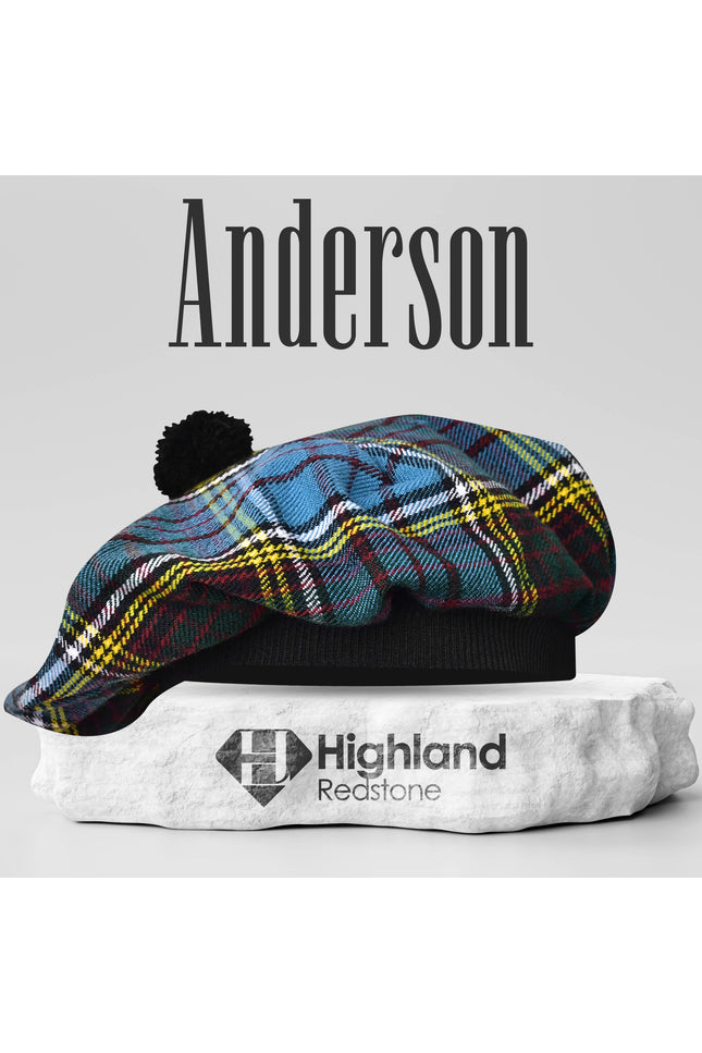 Tam O'Shanter Hat with Pompom in Anderson Tartan